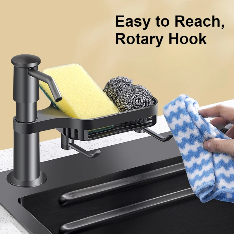 

Дозатор для мыла для кухонной раковины Насос для дозатора мыла на столешнице с полкой для хранения Комплект удлинительных трубок, под раковину