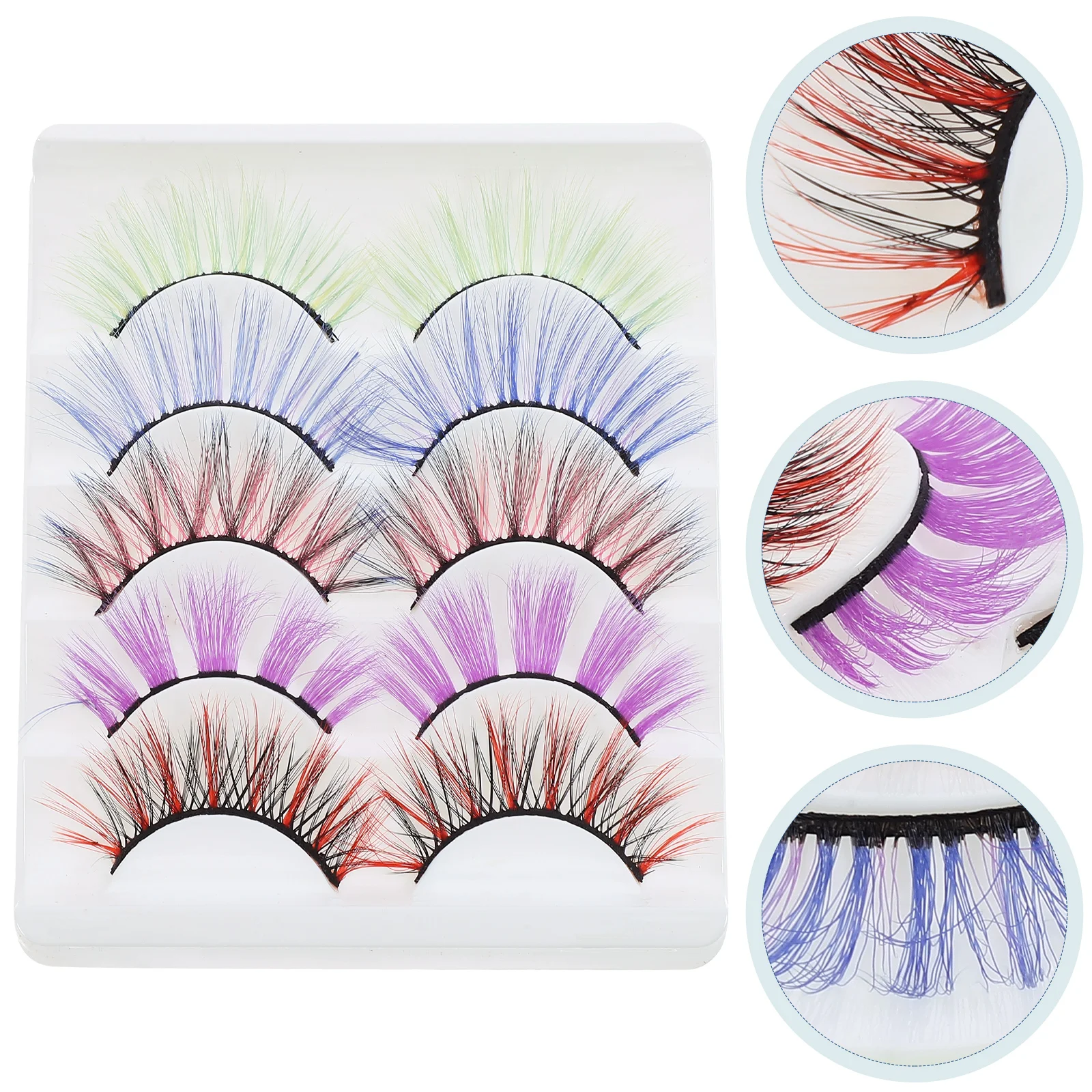 

Colored False Eyelashes Simulated Lashes for Women Girls Daily Makeup Natural Realistic Extensions Easy