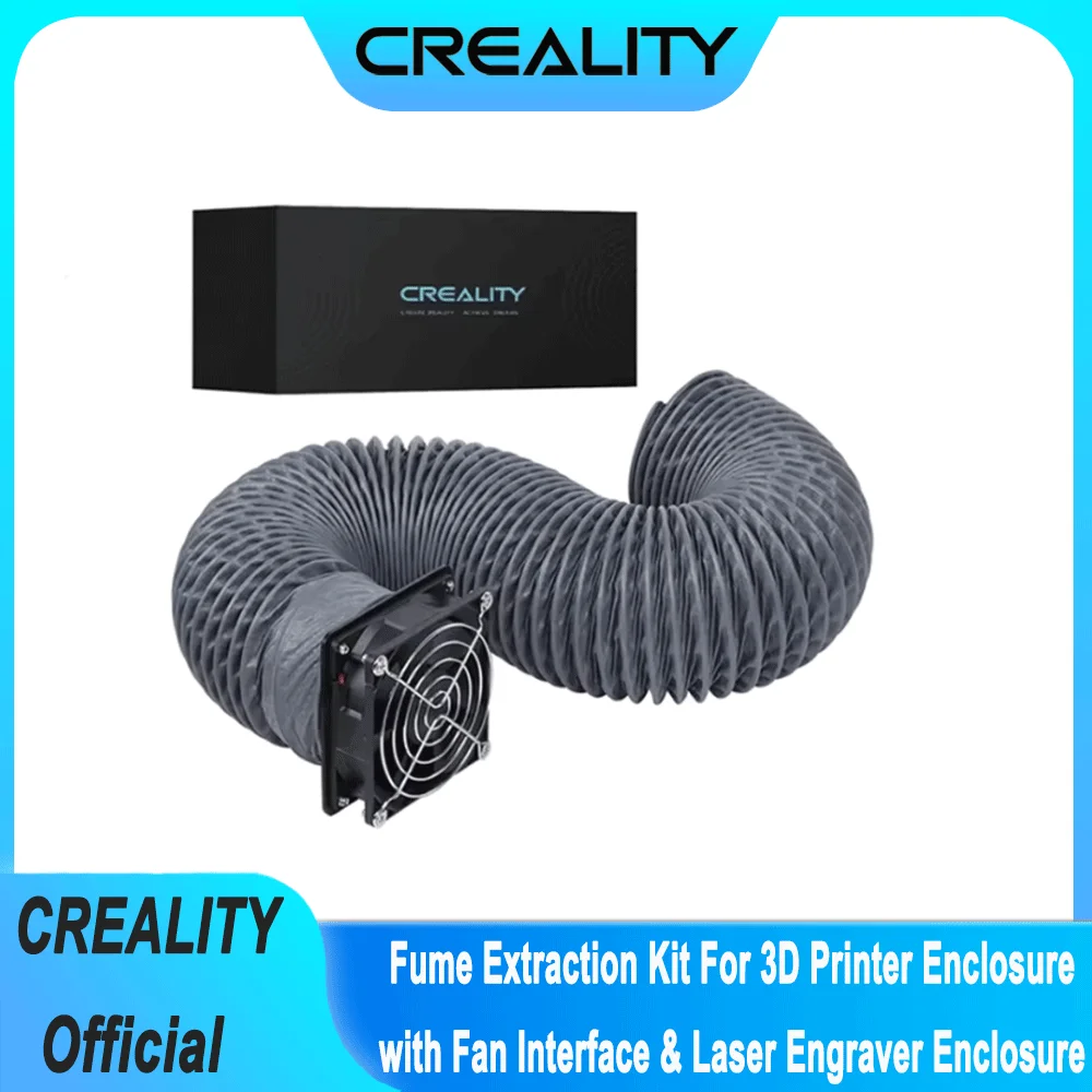

Комплект для извлечения дыма Creality Эффективная вентиляция для корпуса 3D-принтера с интерфейсом вентилятора и корпусом лазерного гравера