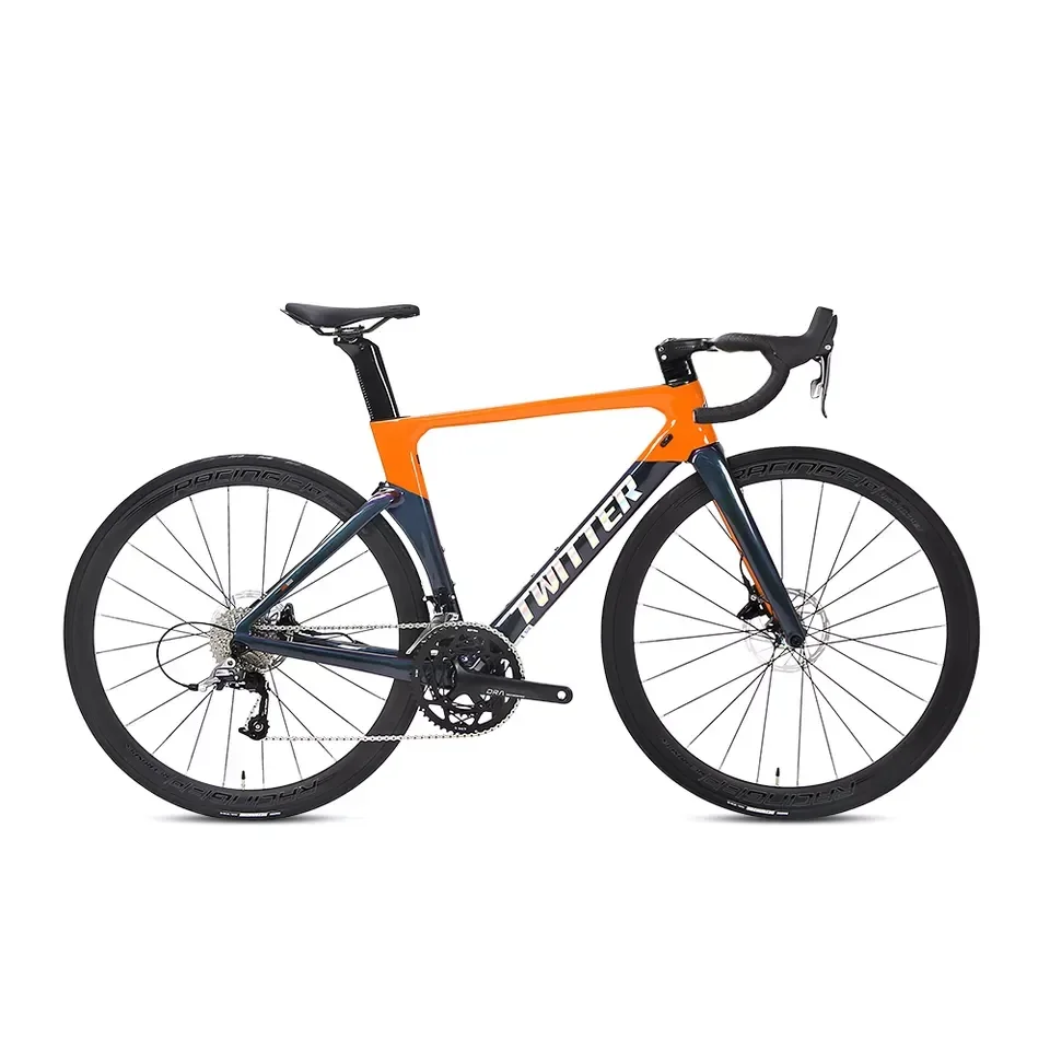 Twitter Cycle Disc Shimano 105/R7000 22 Speed Racefiets 700c Fiets Holografische Race Carbon Racefiets Met Schijfrem