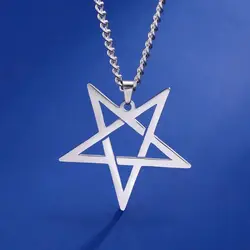 Dawapara naszyjnik z odwróconym pentagramem gotycki Pentagram wisiorek okultystyczny Amulet czary ze stali nierdzewnej satanistyczna biżuteria