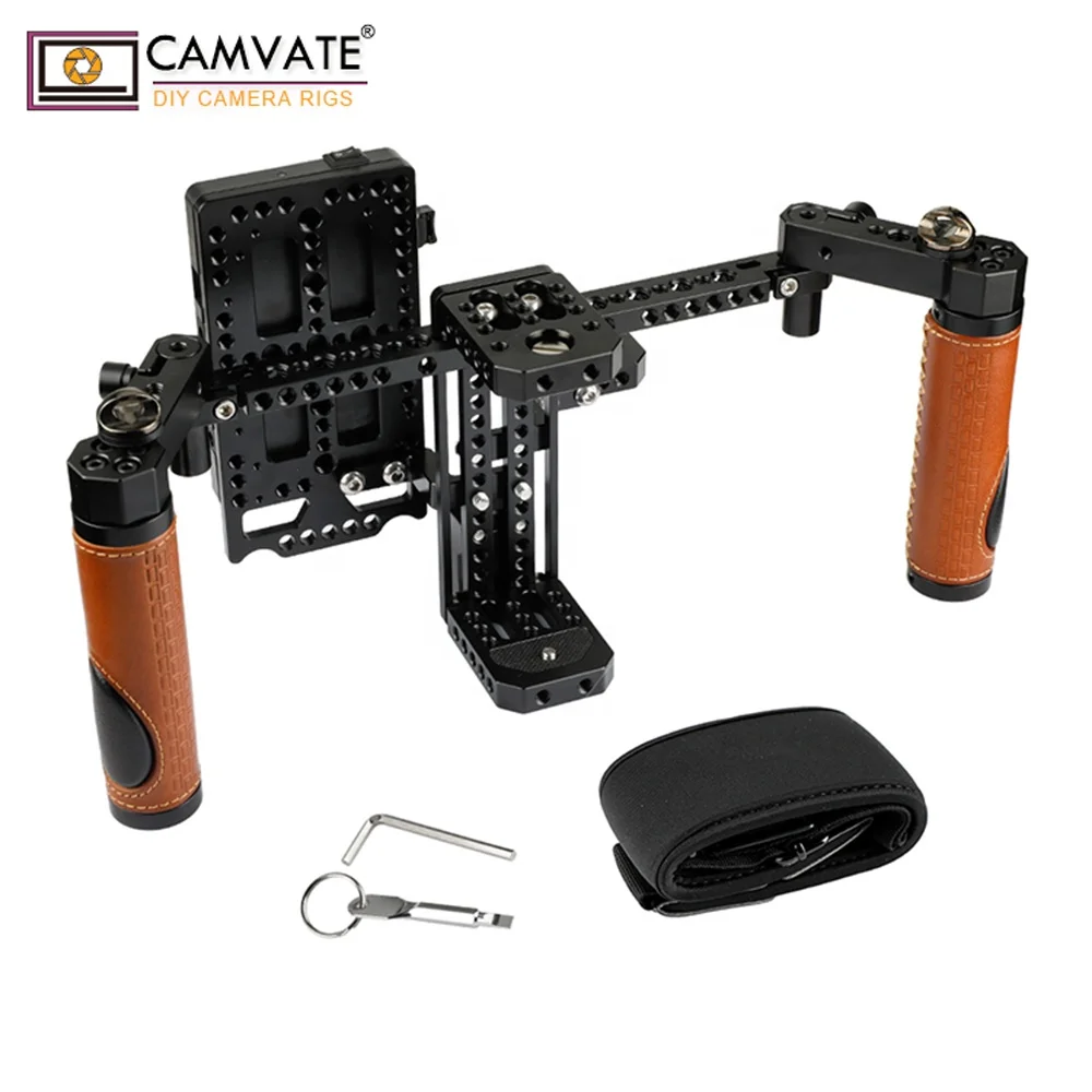 CAMVATE Camera Director's Monitor Cage Rig With Handle Grips & Neck Strap