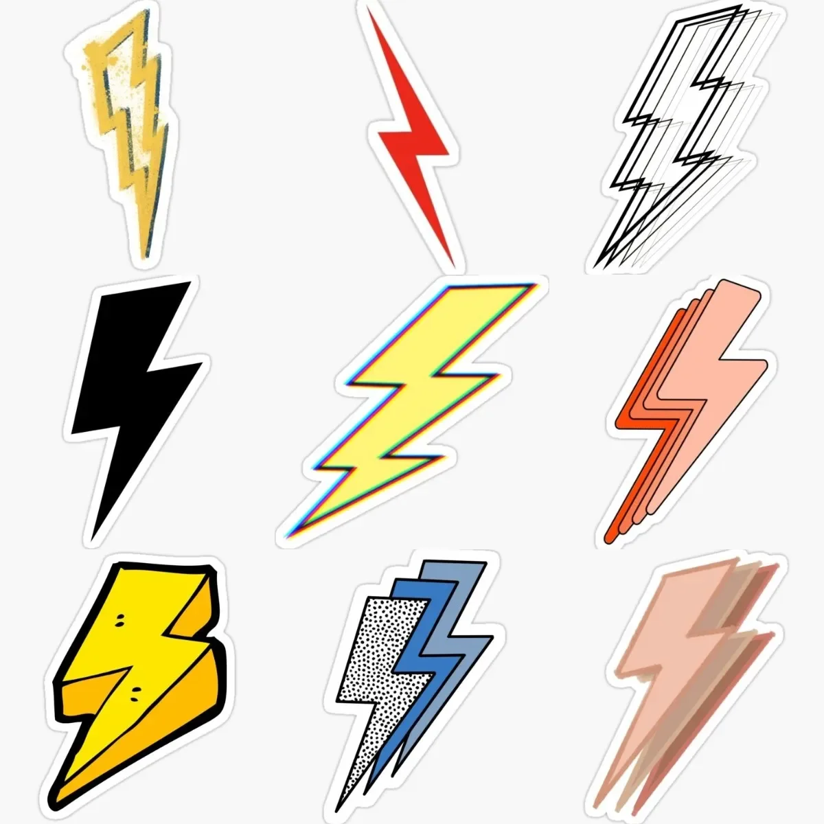 

Creative Lightning Logo Emblem PVC Waterproof Sticker for Decorate Wall Truck Car Motorcycle Window Door Bumper Off-road Decal