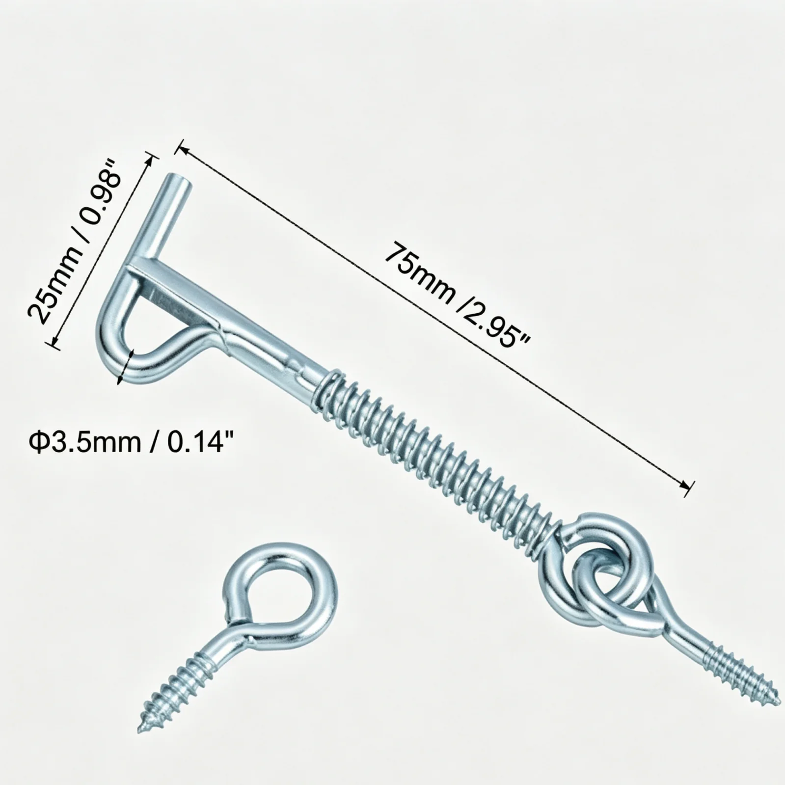1PC Stainless Steel Spring Hook and Latch for Sliding Opening and Supporting Door / Window Cabin with Mounting Screws