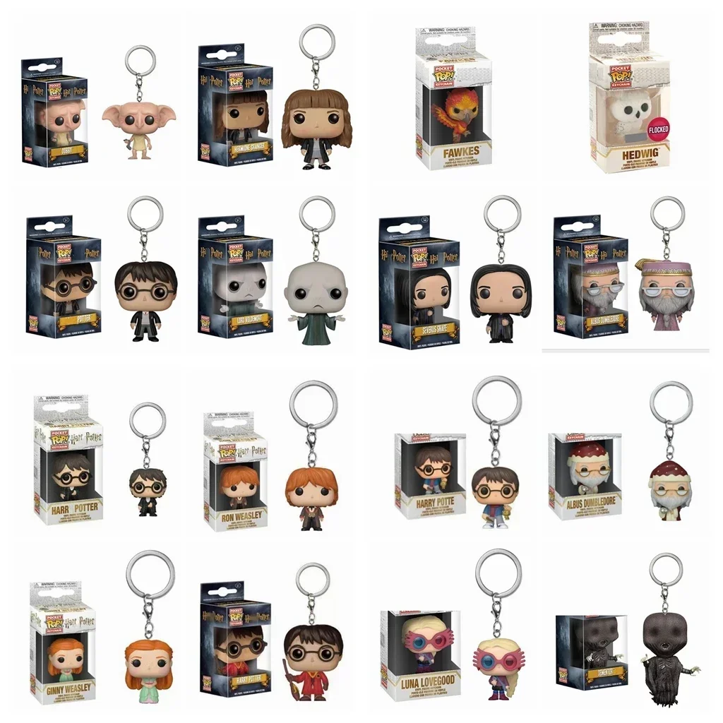 Funko POP llavero Hermione serie Ginny Ron Hedwig Snape Fawkes Dementor Luna bolsillo Pop llavero cadena de juguete