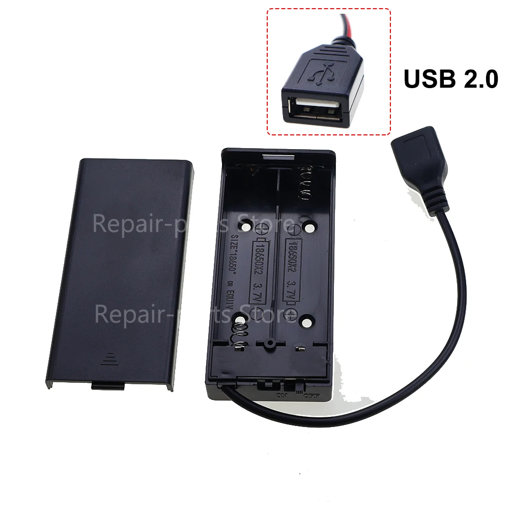 حامل بطارية AA/صندوق في السلسلة مع مفتاح غطاء وموصلات توصيل PH2.0/XH2.54/SM/DuPont ذكر/أنثى/DC5521