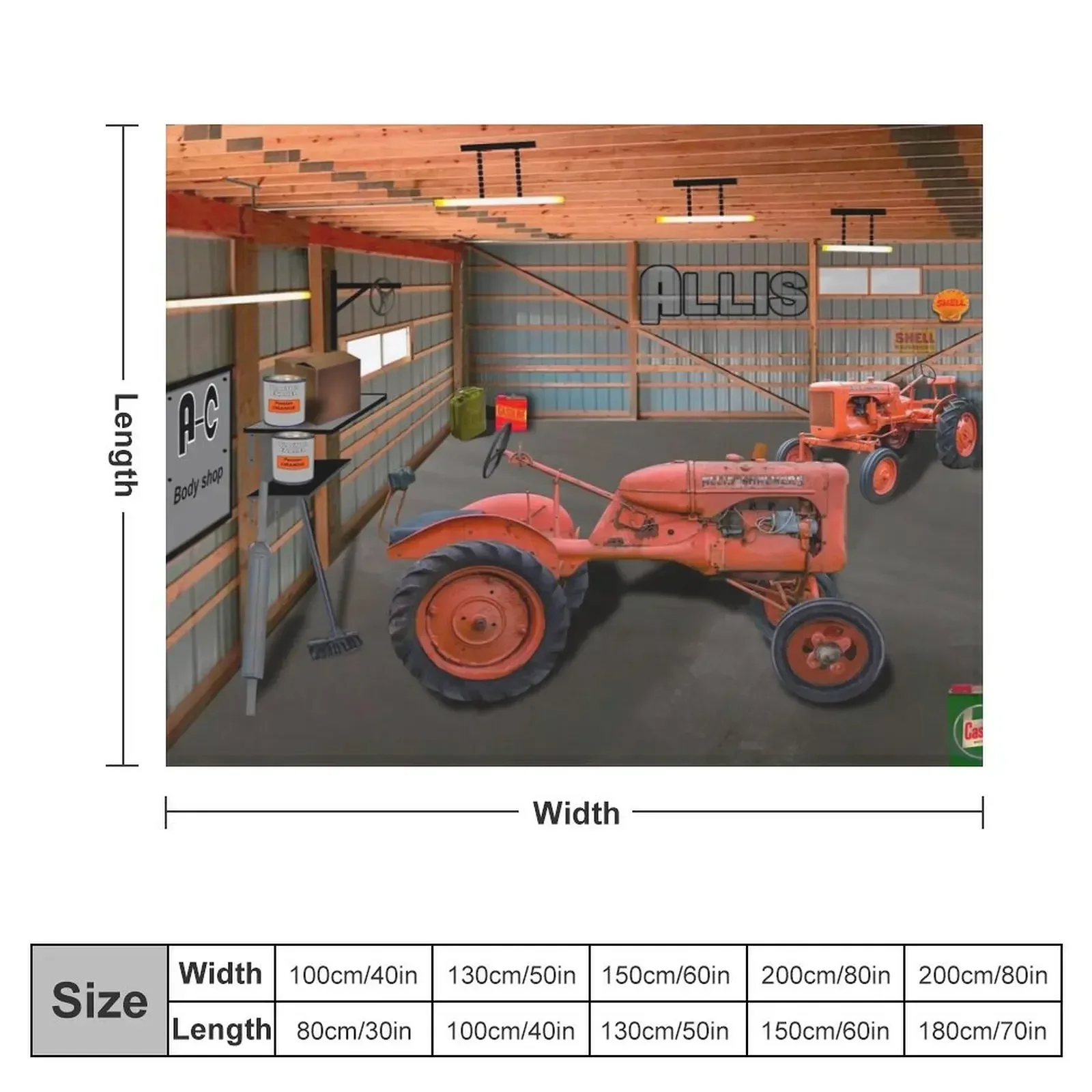 Allis Chalmers tractor Throw Blanket Hairys Thermal Blankets