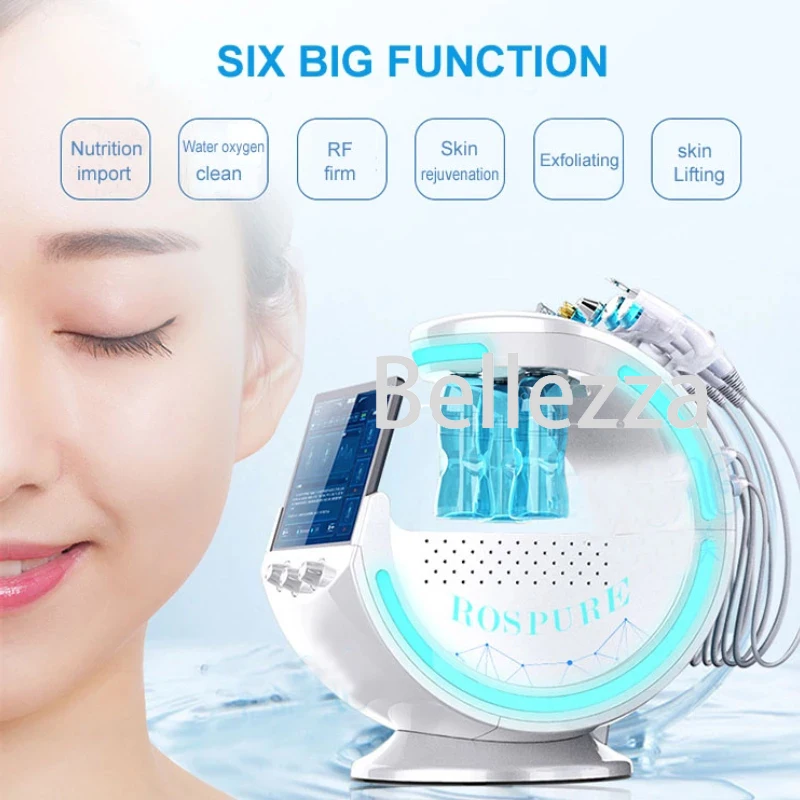 7 in 1 Smart Ice Blue Hydra Machine Piccola bolla di ossigeno Dermoabrasione facciale Lifting del viso Cura della pelle Analizzatore della pelle Hydro Machine