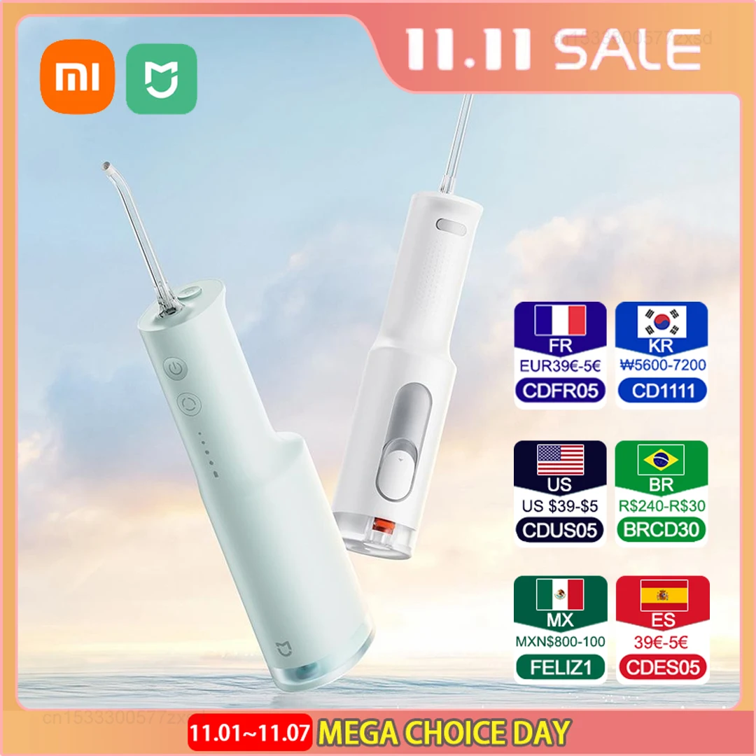 

Xiaomi Mijia Oral Irrigator F300 MEO703 Waterpulse Dental Irrigator Portable Oral Flusher IPX7 240ML Water Tank Tooth Cleaner