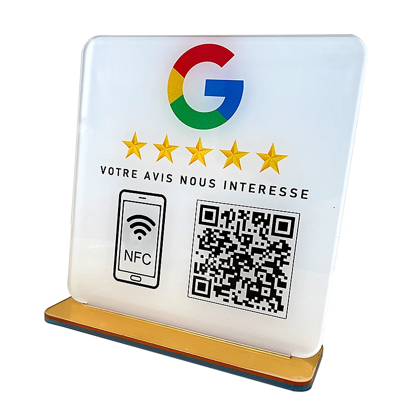 Google Review Sign Customized QR Code Acrylic Social Media Plate