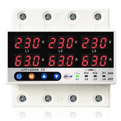 Three Phase Voltage and Current Protector Multiple Protections with Automatic Power Off and Automatic Reset Function