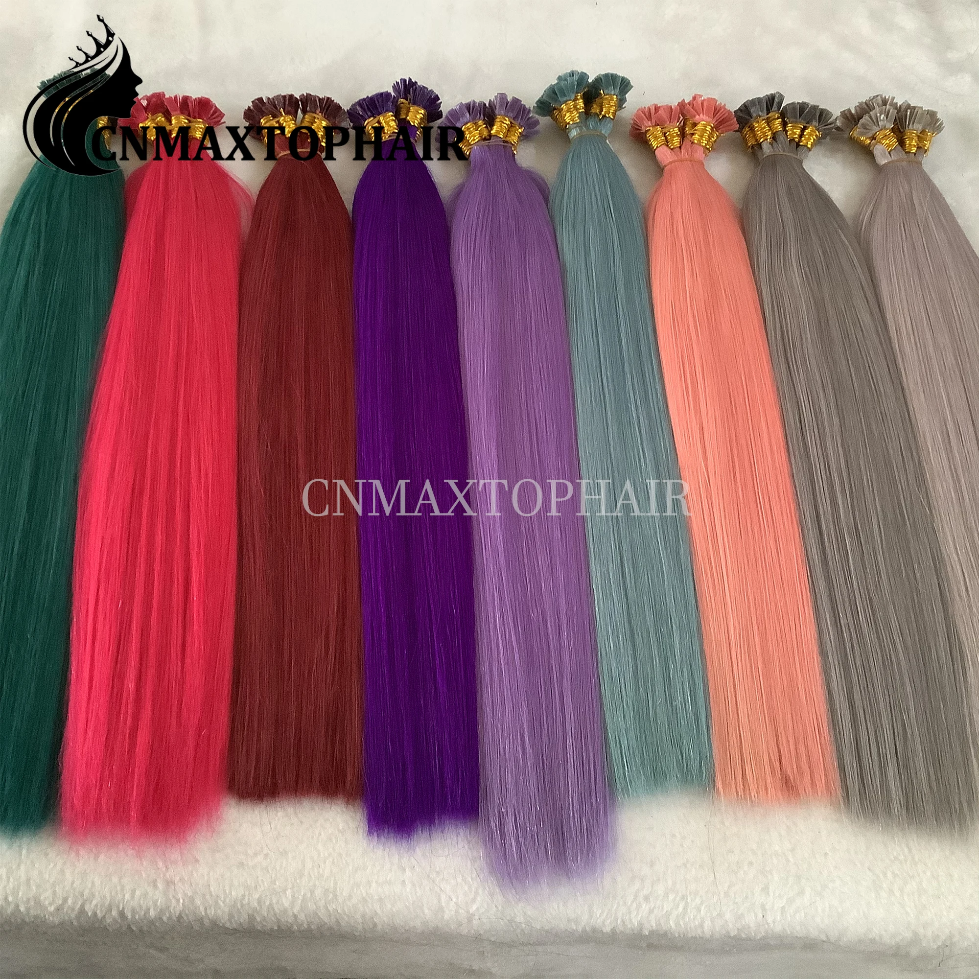 Wholesale Keratin Pre Bonded K Tip Human Hair Extensions Double Drawn Cuticle Aligned Flat Tip Hair Customized Color Women Hair