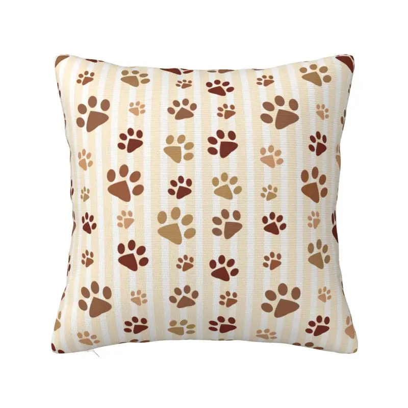 

Brown Dog Paw Footprints Throw Pillow Case 45*45cm Sofa Pet Animal Cushion Cover Polyester Pillowcase Double-sided Printing