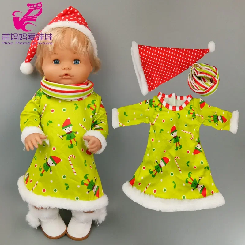 40cm Nenuco baby doll clothes Christmas gown 38cm Ropa y su Hermanita doll reindeer fur winter dress