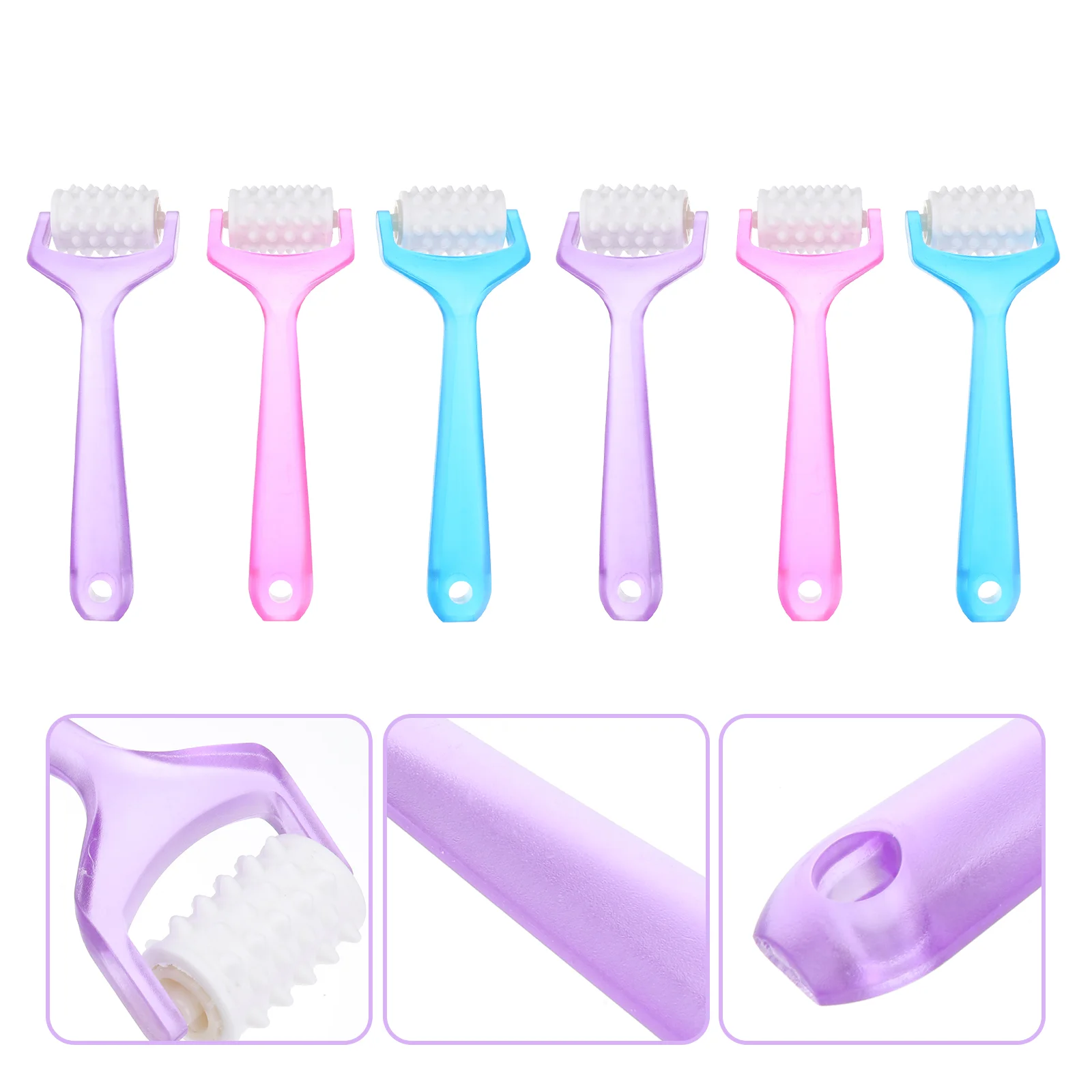 6Pcs Facial Massage Lifting Roller Facial Pushing Roller Beauty Face Roller Facial Massager Roller Compact Beauty Roller