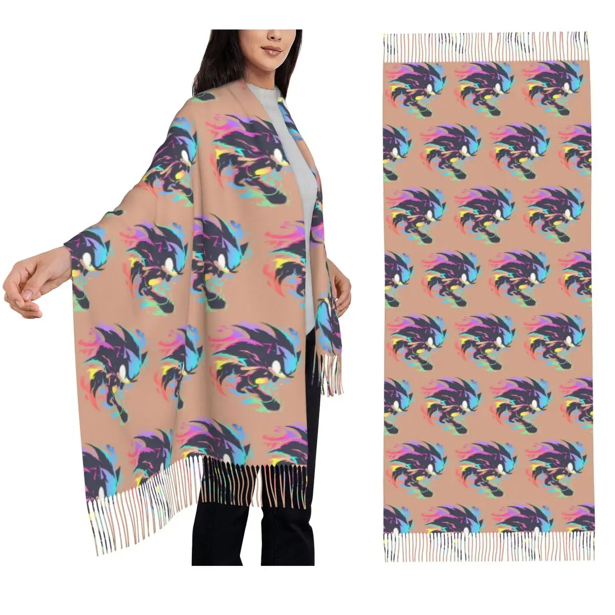 

Neon Blaze Speedster Limited Edition Шарф Шарфы с кисточками для женщин Мягкие теплые шали и накидки Большая осенне-зимняя шаль