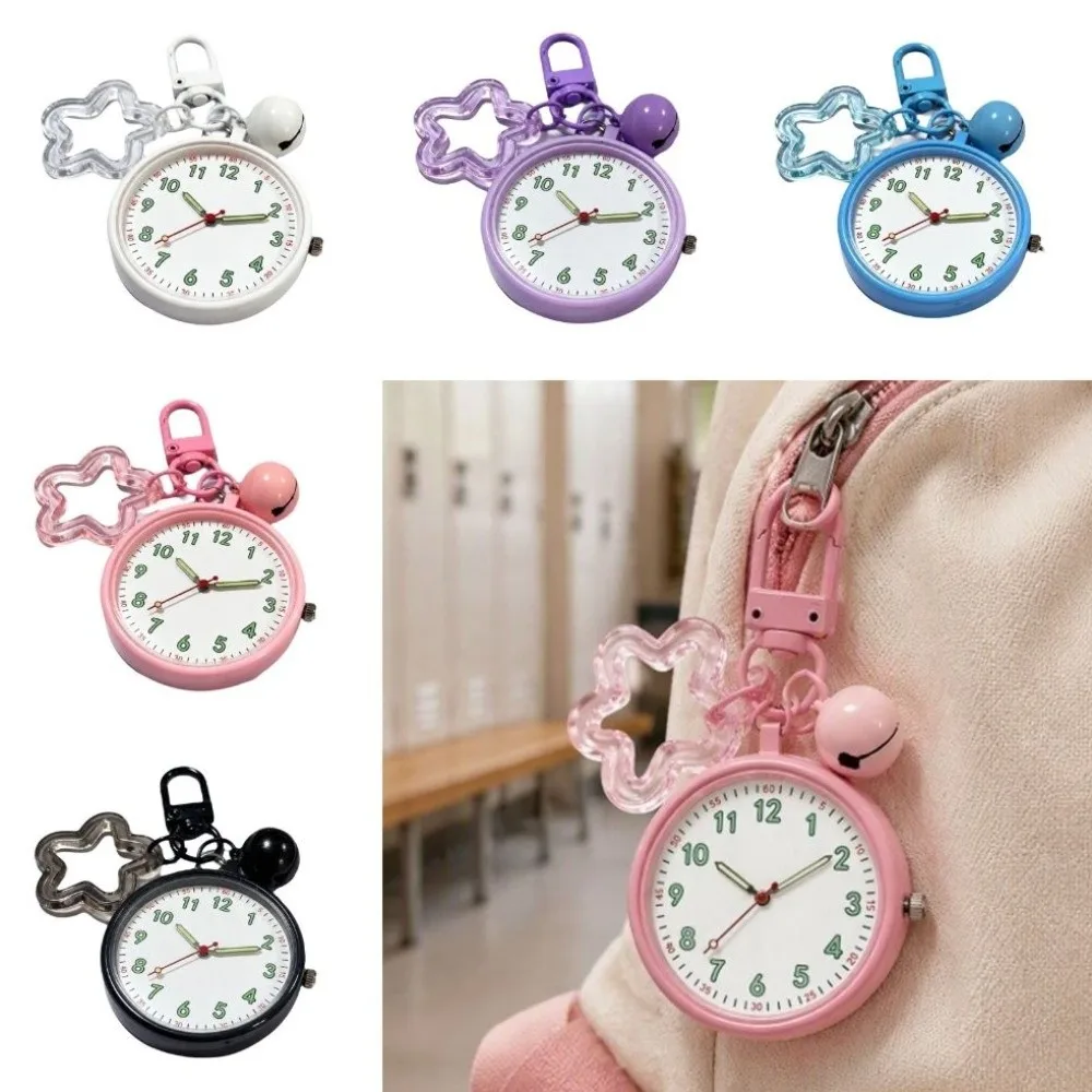 Portable Pocket Watch Key Chain Mini Quartz Movement College Cute Backpack Pendant Schoolbag Charm Lightweight