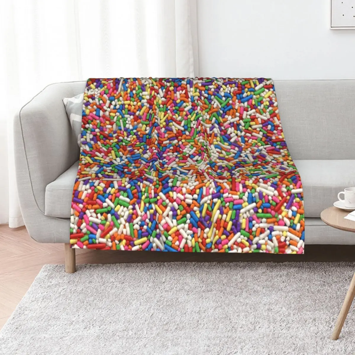 Rainbow Sprinkles Throw Blanket Tourist for sofa Single Luxury Thicken Large Bed linens Blankets