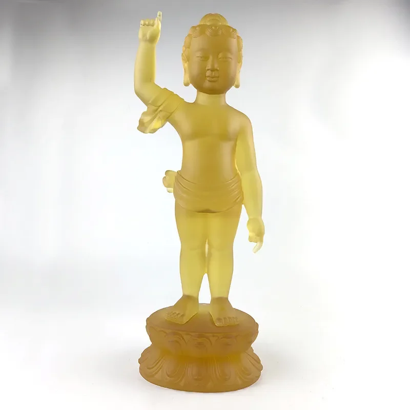 Glazed Sakyamuni Buddha Statue Home Decor Buddhist Temple Ornament Feng Shui Gift for Living Room Shelf Meditation Spiritual