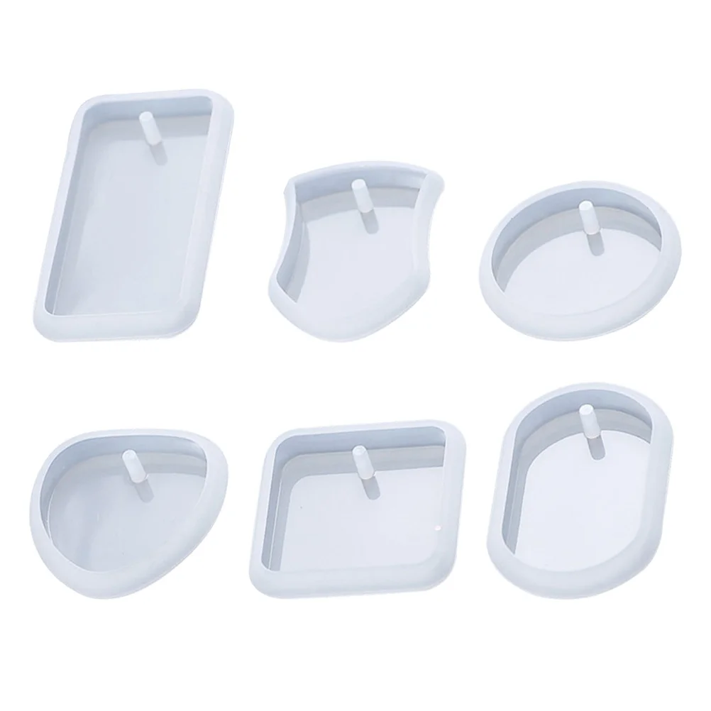 

6 Pcs Keychain Mold Decorative Pendant Molds Lanyard Resin of The Lid Epoxy Suite Silicone Portable