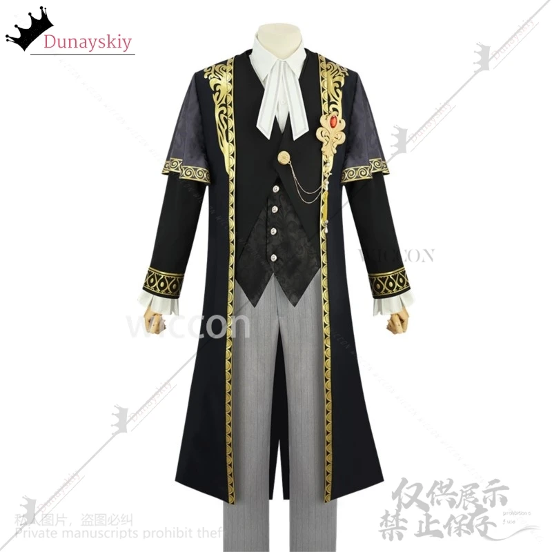 Anime Game Identity Ⅴ Cosplay Freddy Riley Lawyer Costume The Weight Of Justice Tailcoat Gothic Coat Wigs Halloween Customized