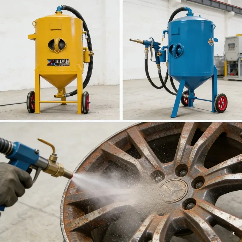 Customized Shot Blasting Sandblaster Portable Steel Shot Sand Blaster Gun Handheld Rust Paint Remover Tool for Metal Parts
