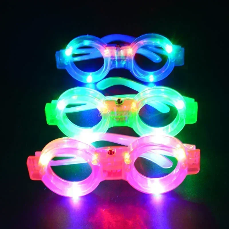 

20pcs Festive LED Glasses Neon Glow in The Dark Kids Adult Light Up Eye Glasses Glow Party Supplies