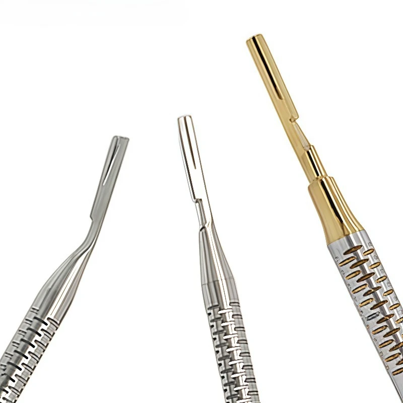 

OEING 1Pcs Dental Stainless Steel Scalpel Handles: Straight and Curved Handles; Materials for Dental Instruments
