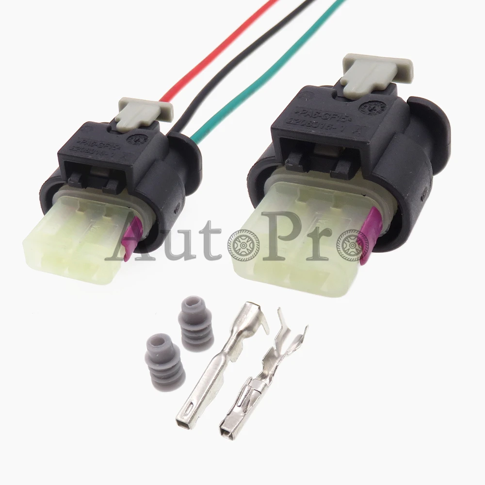 

1 Set 3 Hole Auto Starter Sensor Electric Wire Socket 2-1718644-1 2208316-1 For VW Audi Car Waterproof Plastic Housing Connector