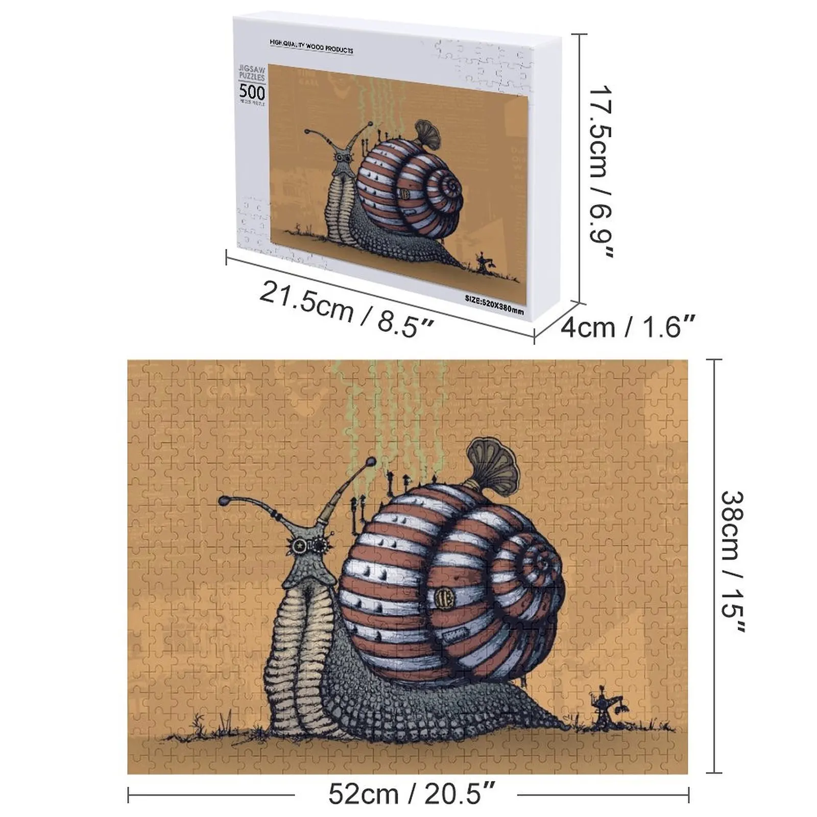لغز الحلزون المستوى 2 اسم خشبي لغز الهدايا المخصصة