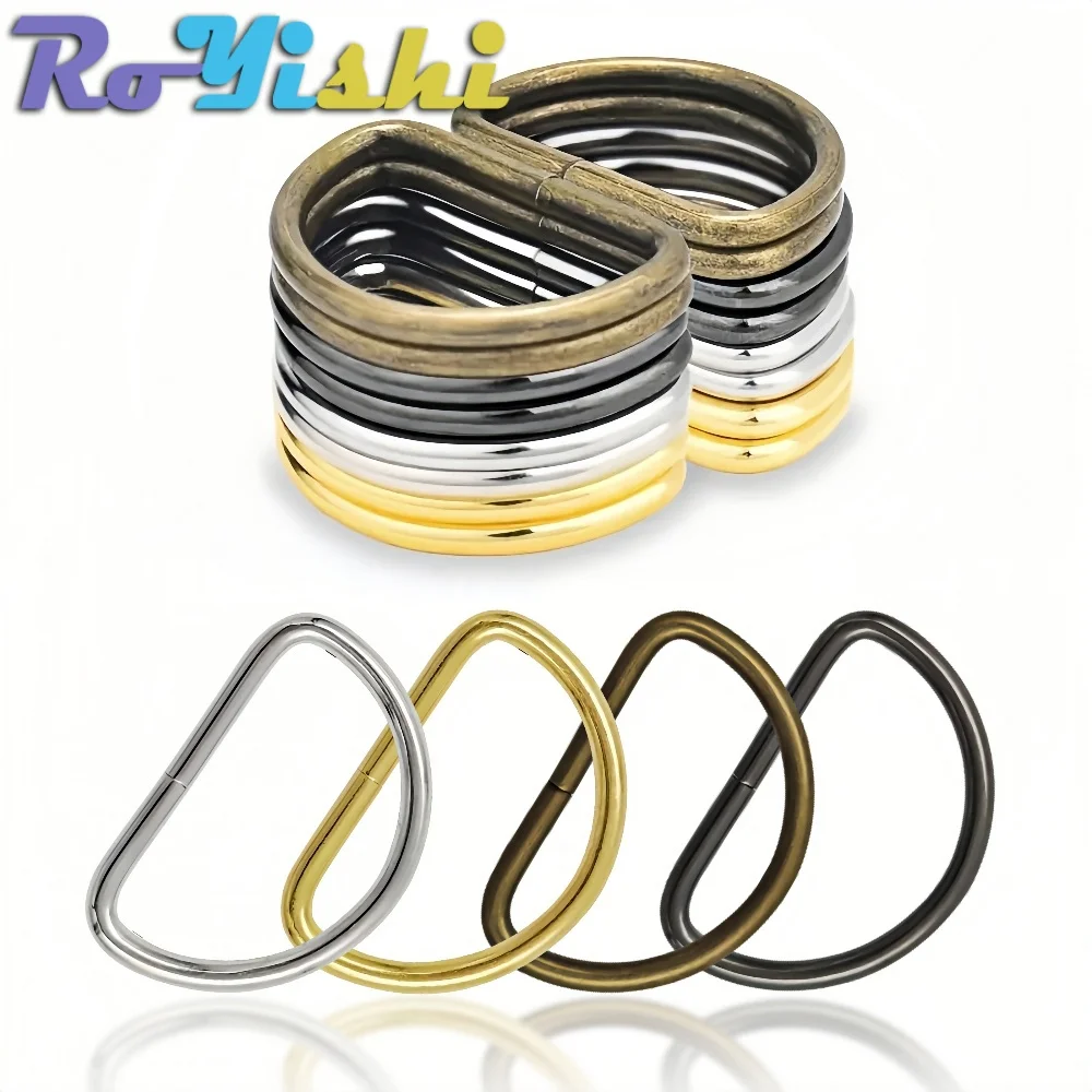 10-100Pcs Metal D Ring Connection Buckle for Belt Handbag Strap Bag Shoes Hardware DIY Sewing Accessories 10/12/15/20/25/32/38mm