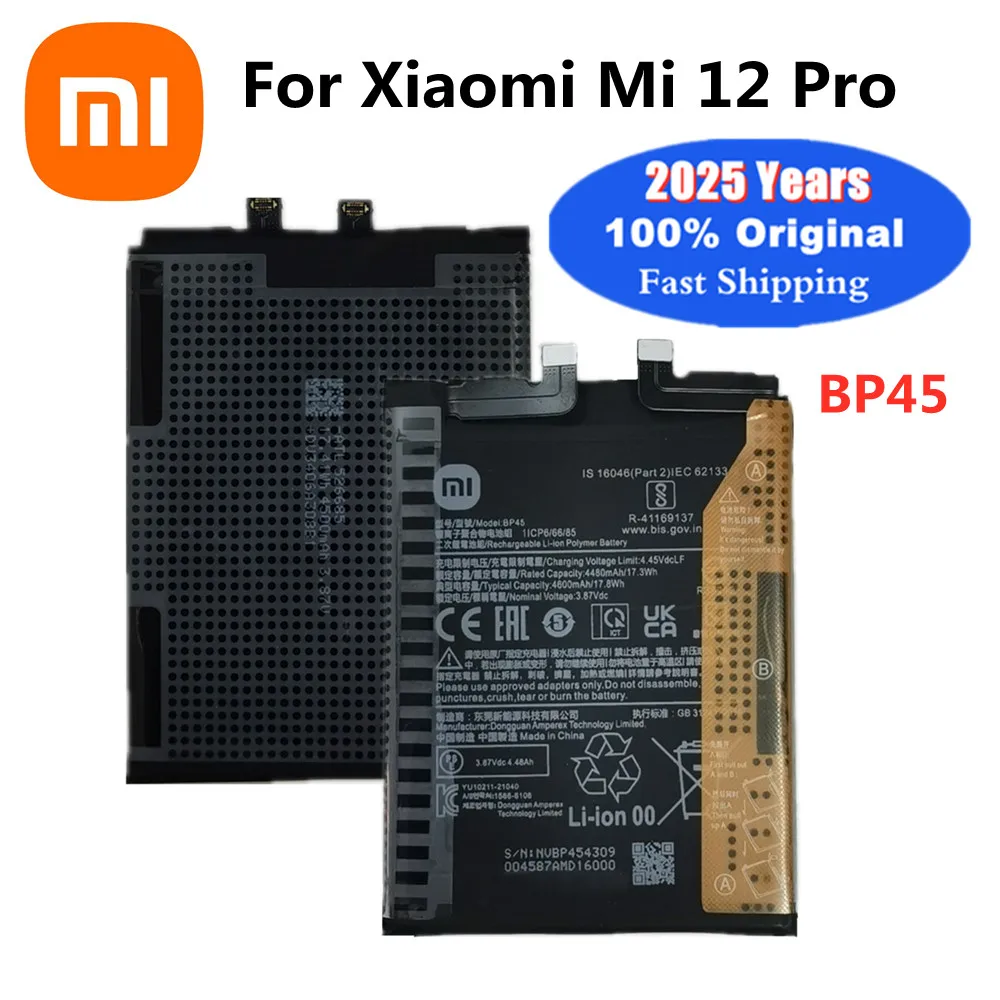 

2025 Years BP45 Original Battery For Xiaomi Mi 12 Pro 12Pro Phone Batteries Bateria + Free Tools
