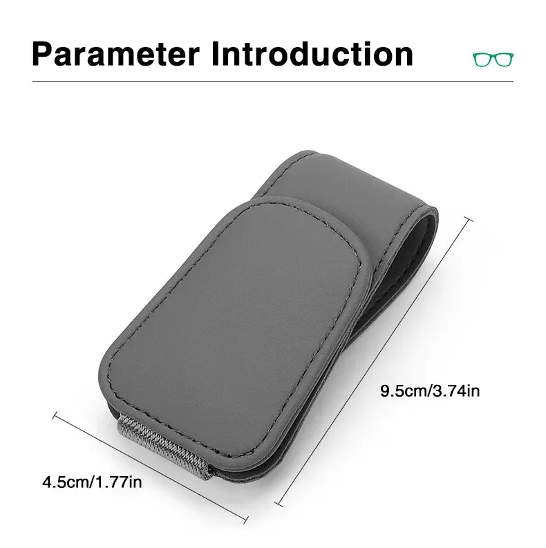 JFBONIN Leather Eyeglass Hanger Clip Universal Car Auto Sun Visor Magnetic Glasses Holder Multi-Function Automobile Accessory