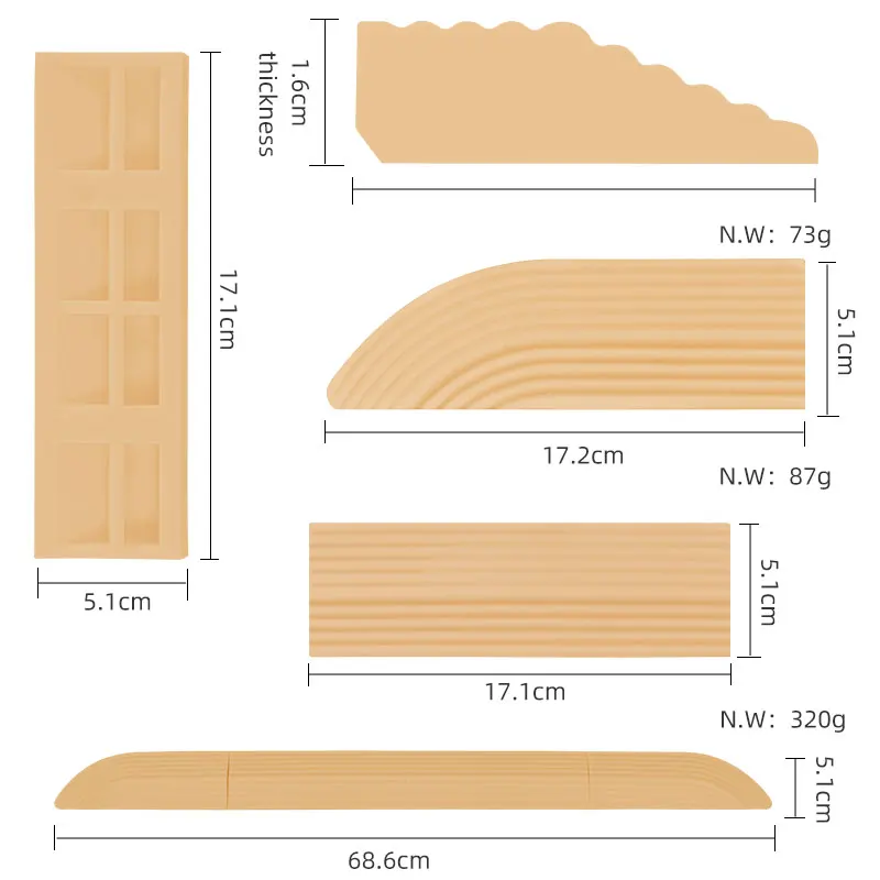 Set of 4 Household Threshold Bars Replaces Step Ramp Climbing Mat for Robot Vacuum Cleaner
