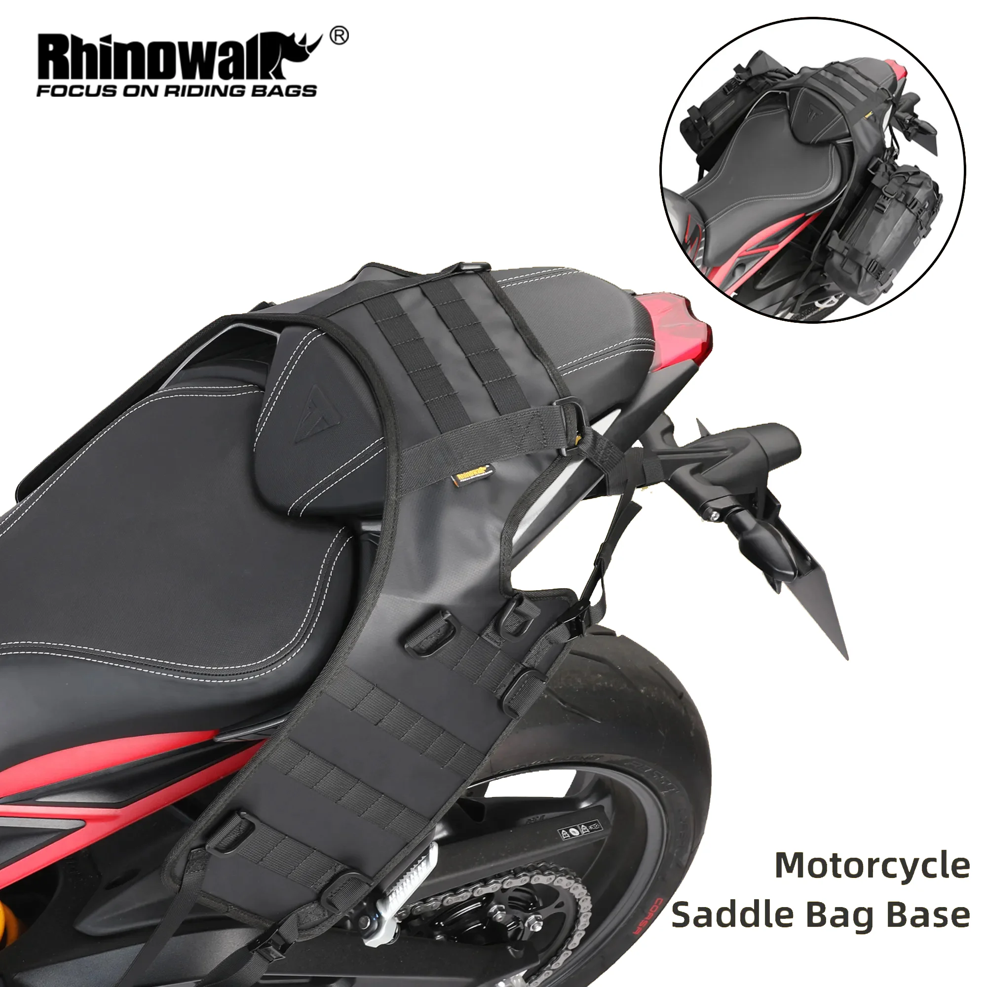 Rhino walk Motorrad Rack Bag Base Heck Seiten tasche Mount Rack Pad Installation für Universal