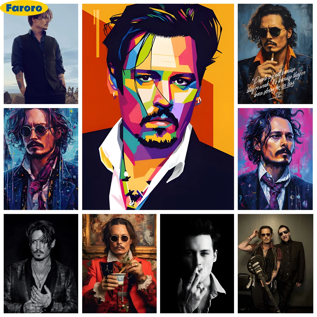 J-Johnny D-Depp Diamond Painting Kit Movie Actor Poster Diy Diamond Embroidery Cross Stitch Fan Gift Adult Hand Home Wall Decor