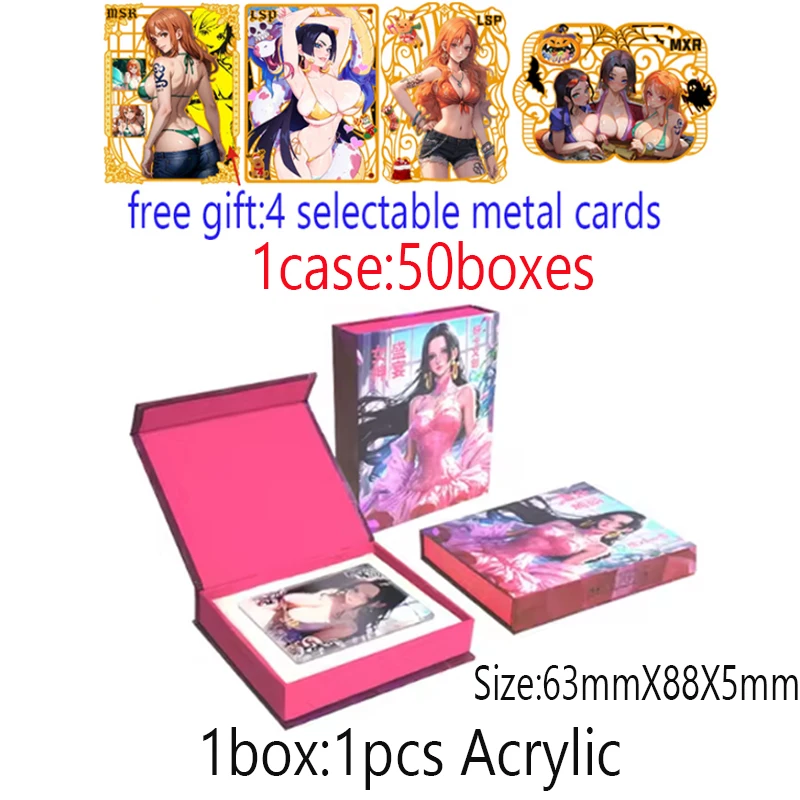 2024 Newest Wholesale One Piece Waifu Acrylic Collection Card Yamato Boa Robin Bikini Booster Box CCG ACG TCG Hobby Gift