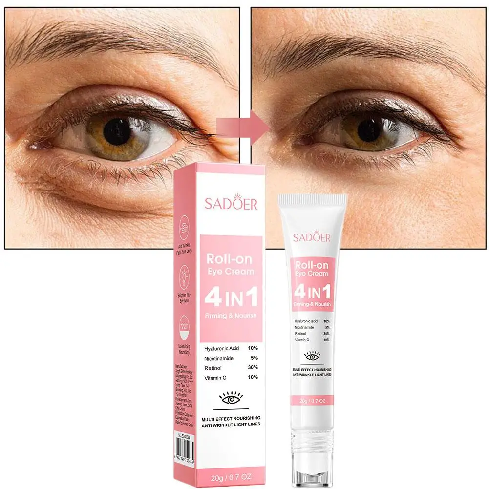 SADOER 4 In 1 Roll-on Firming Moisturizing Eye Cream Circle Moisturizing Care เซรั่มบํารุงรอบดวงตา 20g