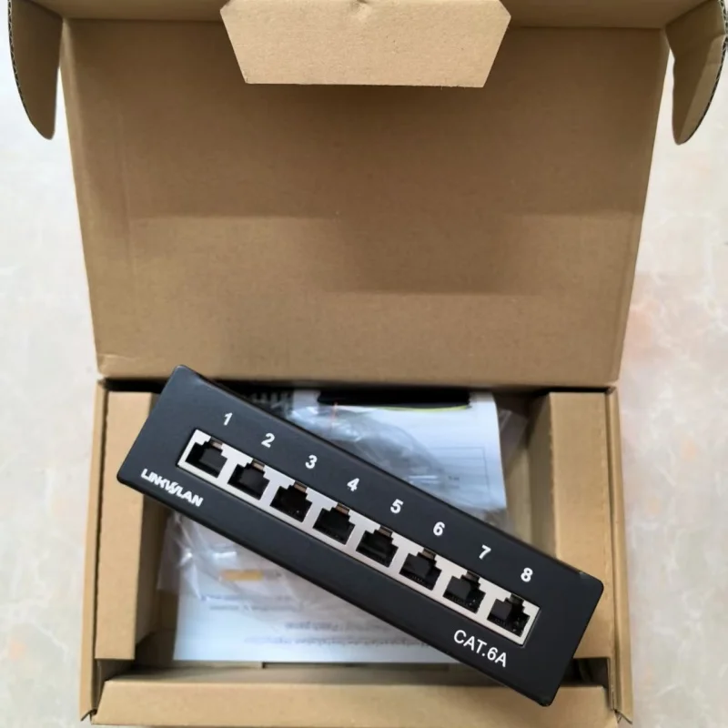 

Cat6 6 6A 8 12-портовая патч-панель, коробка слабого тока, полностью экранированный мини-настольный настенный разъем RJ45 Keystone Jack