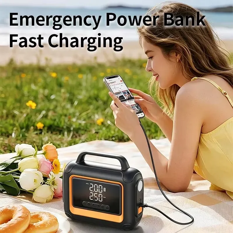 PT213 Portable 12V Car Jump Starter Power Bank with Air Compressor, Multifunctional Car Battery Booster for SUP Paddle Board