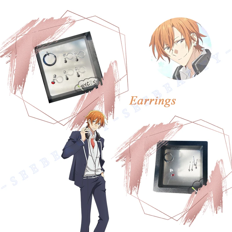 Sasaki Shuumei Earrings Sasaki to Miyano Ear stud Anime Sasaki and Miyano Cosplay Accessories Ear clip Cos prop Miyano Yoshikazu