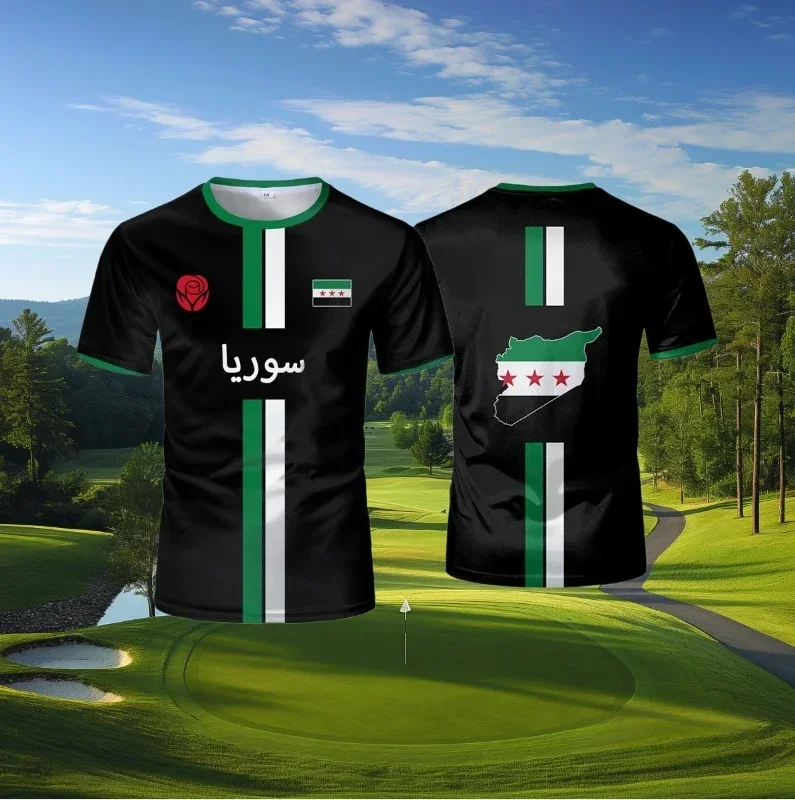 

New Syria Football Jersey Men's Sports T-shirts Syrian Flag Street Oversized Tops Unisex Casual Graphic T-shirts Mens Gifts