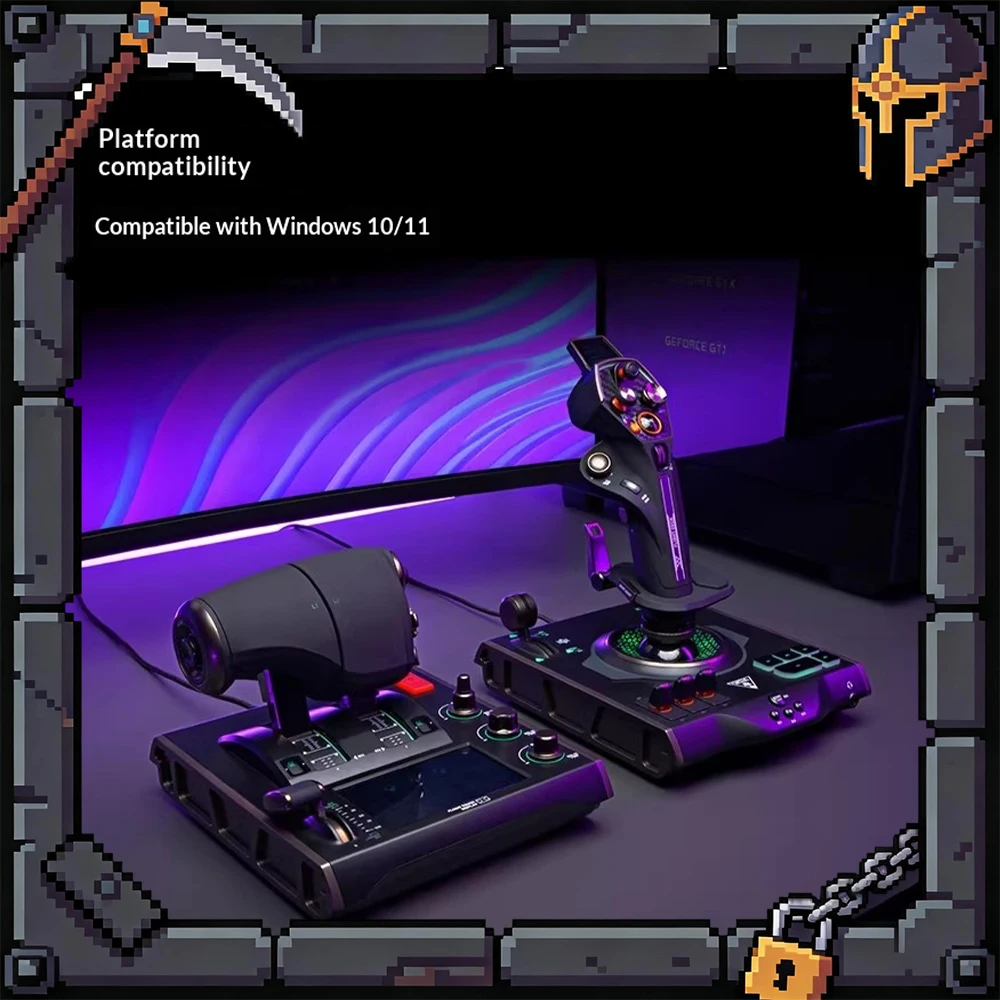 

Игровой джойстик Turtle Beach V1F-Deck с имитацией полета, двойным дросселем, 74 настраиваемыми кнопками и датчиками Холла – идеальный подарок