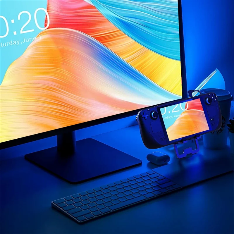Док-станция USB C 5 в 1, складная металлическая зарядная подставка для Steam Deck/Switch/ROG Ally X/Legion Go-POS