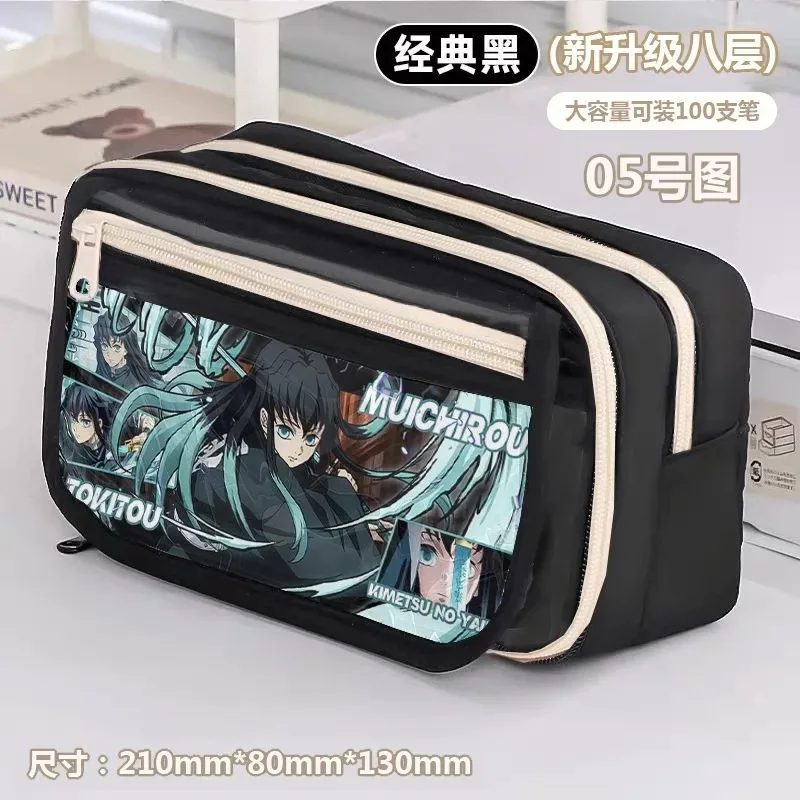 Demon Slayer Tanjiro Nezuko Inosuke Kochou Shinobu Kyoujurou Pencil Case Anime Pencil Case Anime Cartoon Large Capacity Student