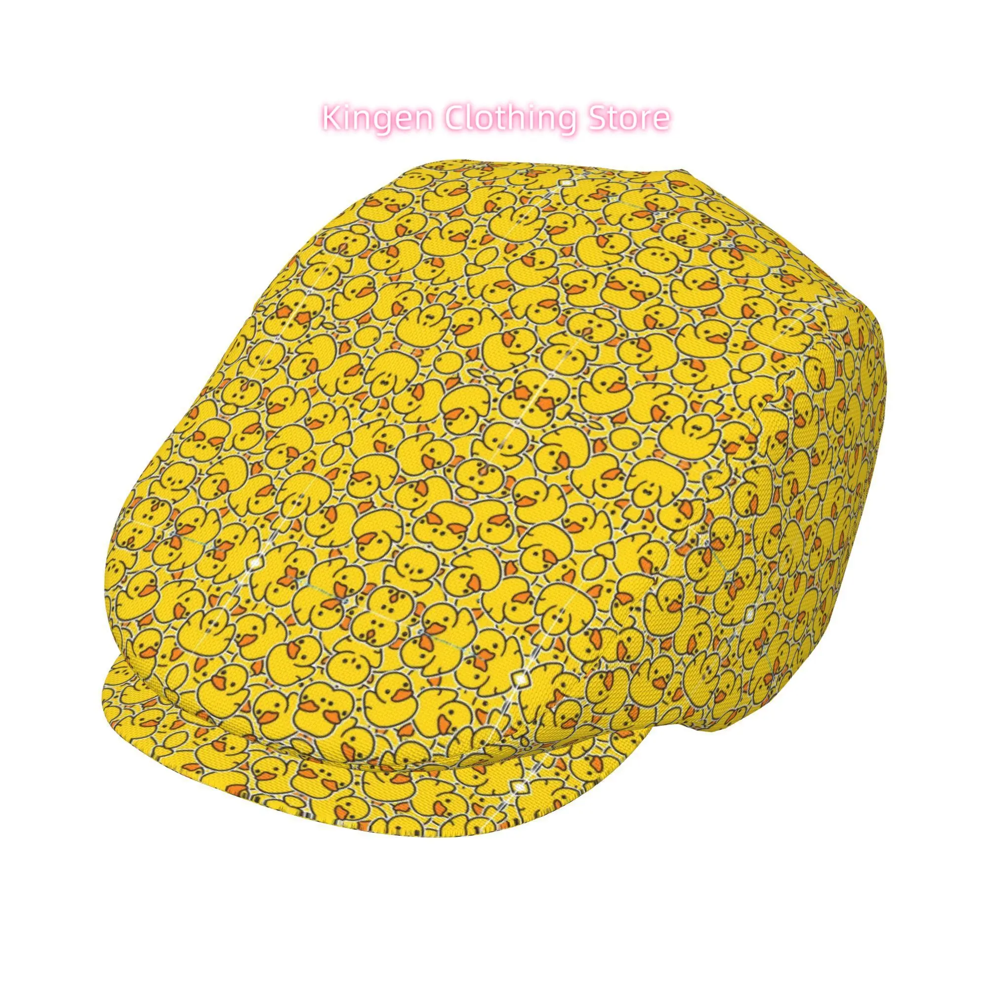 Little Yellow Duck Paradise Men Beret Hat Polyester Adjustable Newsboy Hats Cabbie Gatsby Cap Driving Flat Caps Women Cabbie Cap