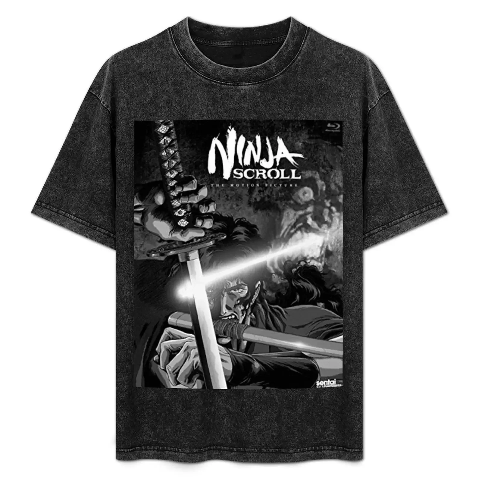 

NINJA SCROLL B/W T-Shirt sports fans oversized graphic tee blanks Louboutins plain white t shirts men