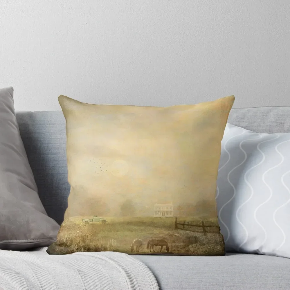 

{ misty morning farm } Throw Pillow sleeping pillows Covers For Sofas New year luxury decor pillow