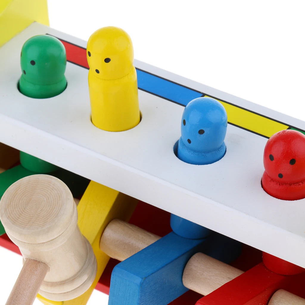 

Montessori Wooden Musical Pounding Bench Toy Early Learning Puzzle Coordination Game for Children Boys and Girls
