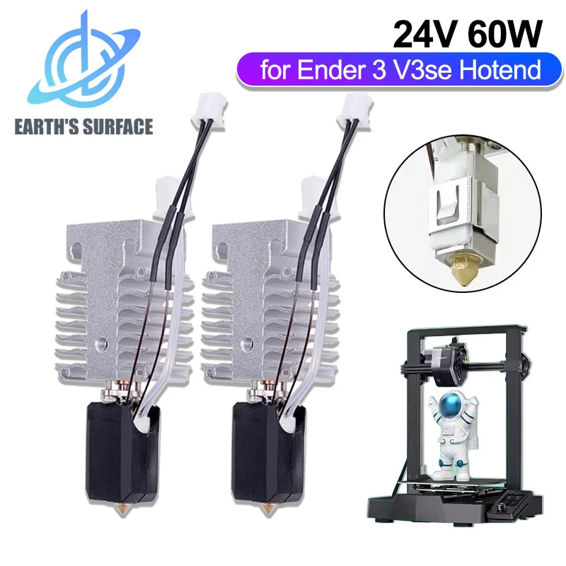 

Новый обновленный комплект Hotend для Creality Ender 3 V3 SE, комплект Hot End, 24 В, 60 Вт, керамический нагревательный термистор для 3D-принтера, комплект нагревательных блоков